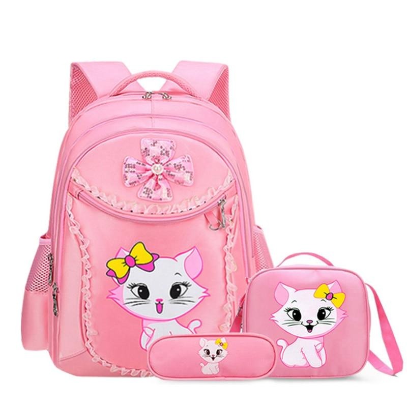 Ružový detský ruksak s mačičkou