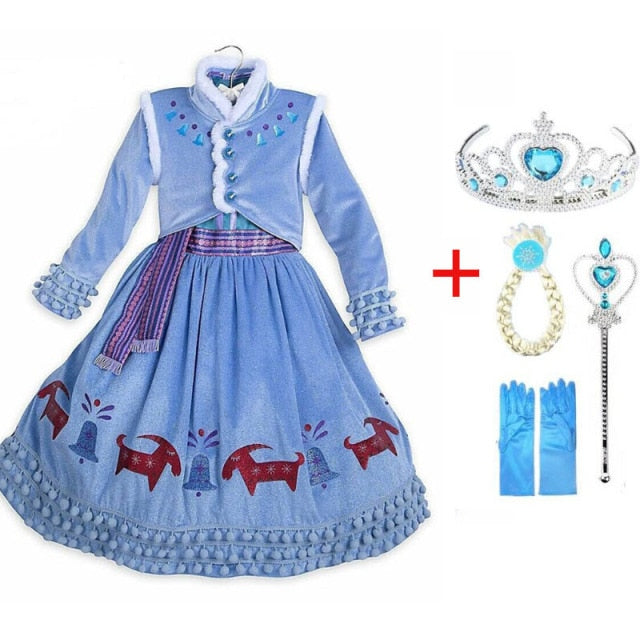Dievčenský kostým s doplnkami Elsa Frozen