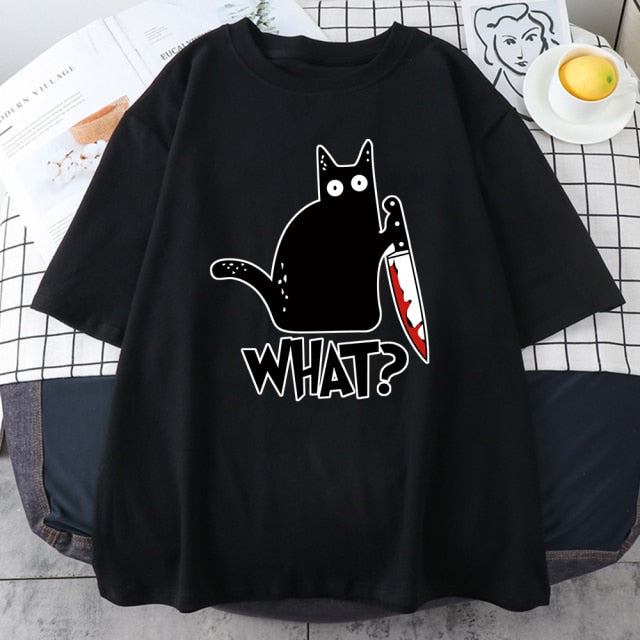 Pánske tričko s vtipnou čiernou mačkou