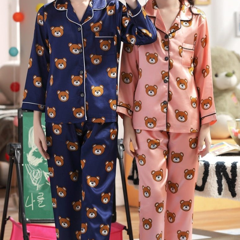 Detské saténové pyžamo s potlačou
