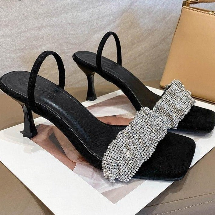 Dámske elegantné sandále so štrasom