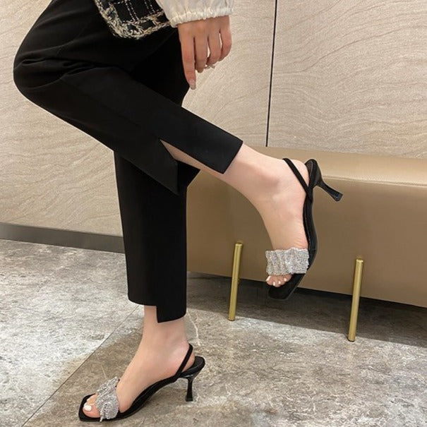 Dámske elegantné sandále so štrasom