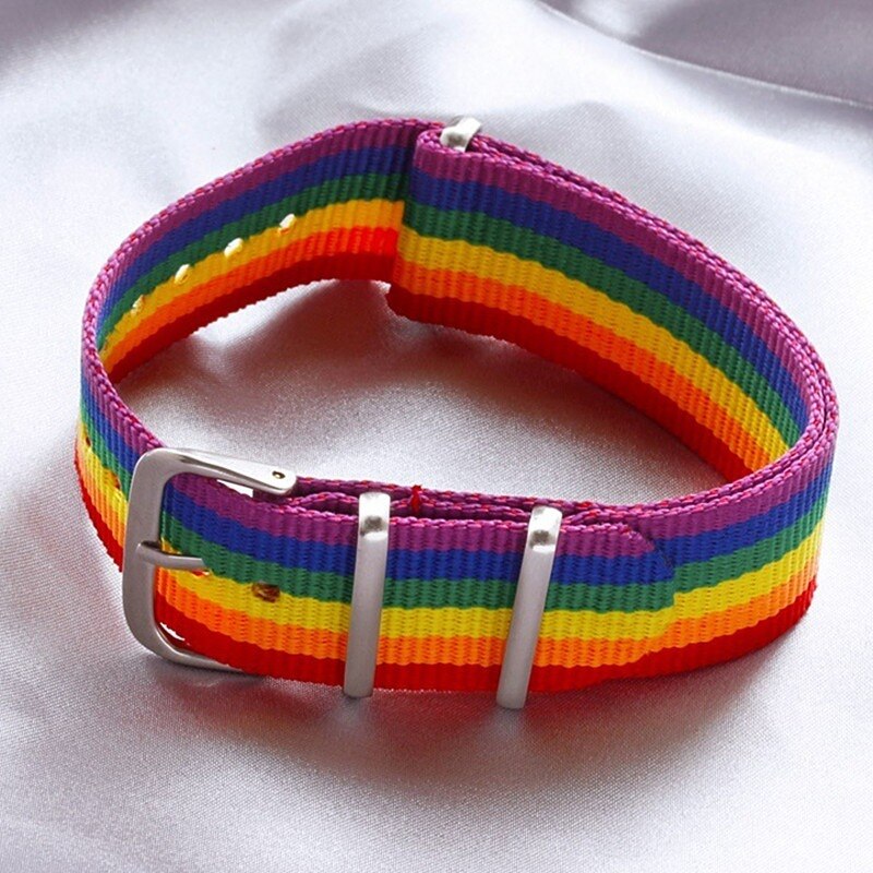 Textilný dúhový náramok LGBT
