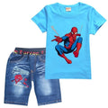 Detské tričko a riflové kraťasy so Spidermanom