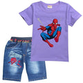 Detské tričko a riflové kraťasy so Spidermanom