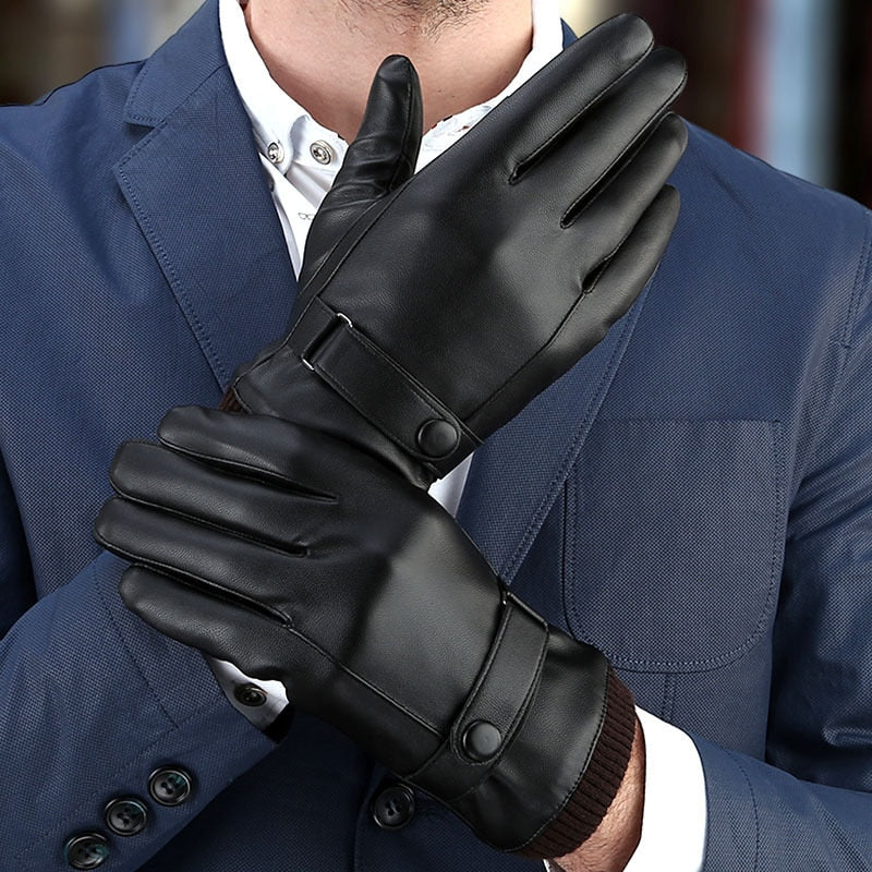 Pánske elegantné koženkové rukavice