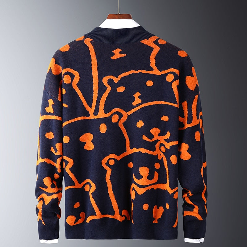 Veselý pánsky sveter s medveďmi