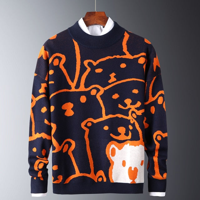Veselý pánsky sveter s medveďmi