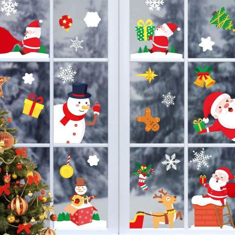 Vianočné nálepky na okno s vločkami