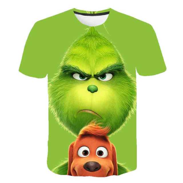 Detské zelené tričko s vianočným Grinchom
