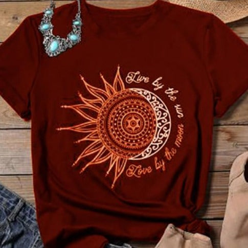 Dámske tričko so slnkom a mesiacom