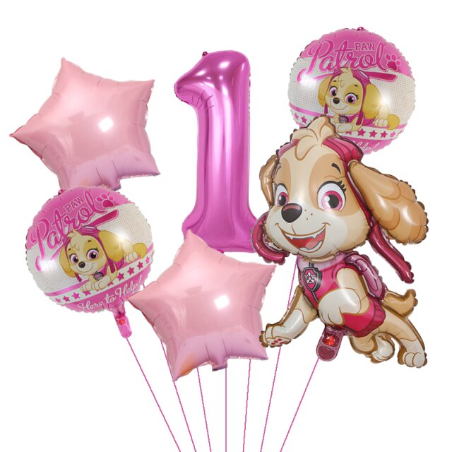 Narodeninové balóny s číslom Labková Patrola