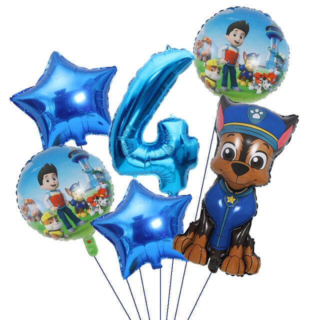 Narodeninové balóny s číslom Labková Patrola