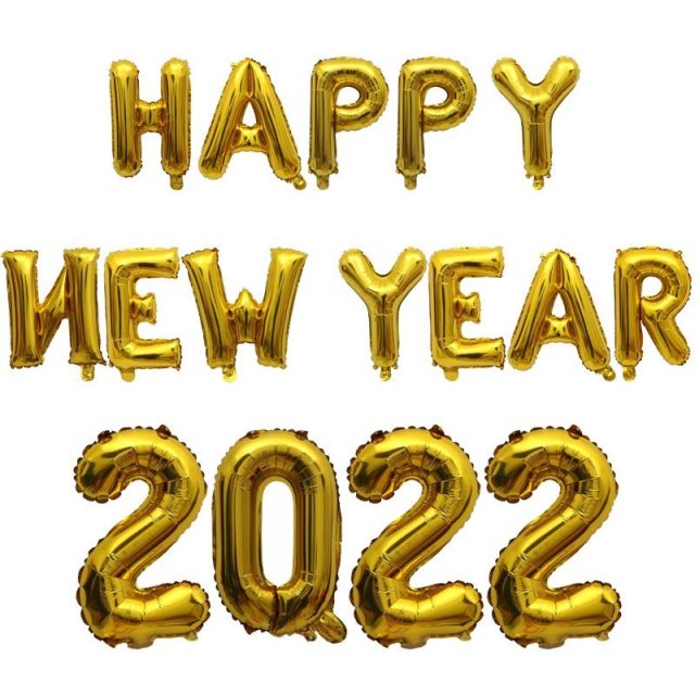 Balóny s nápisom Happy New Year 2022