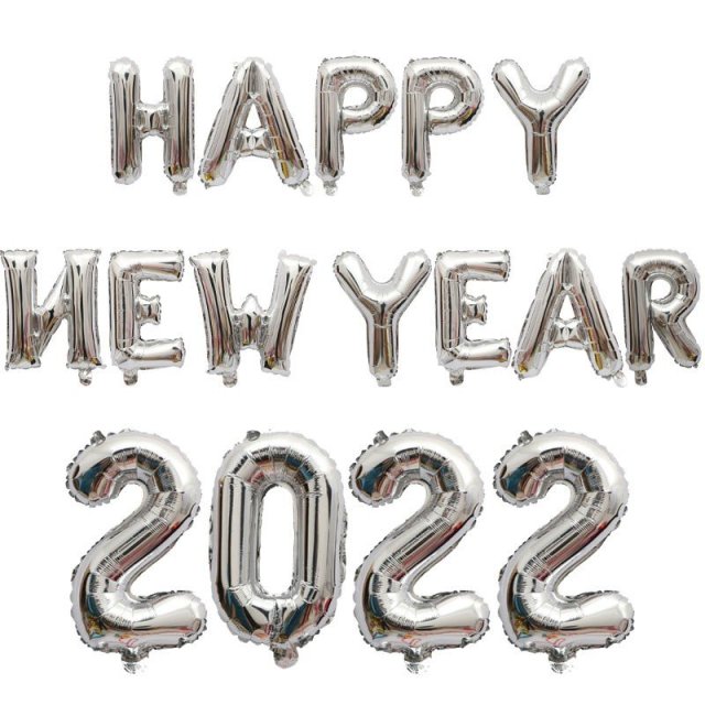 Balóny s nápisom Happy New Year 2022