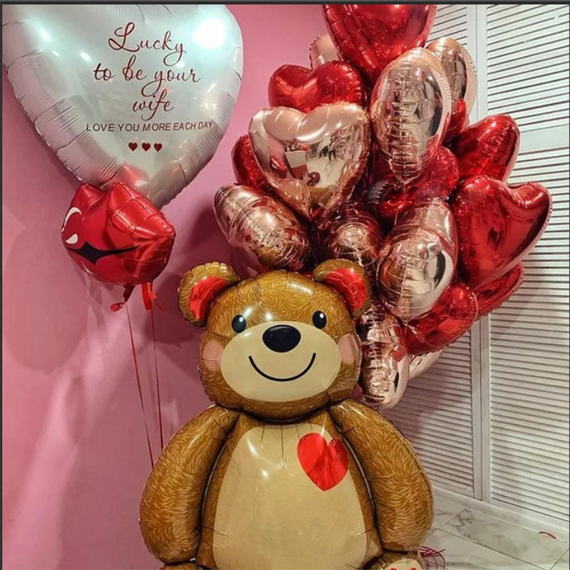 Balón na Valentína v tvare medvedíka