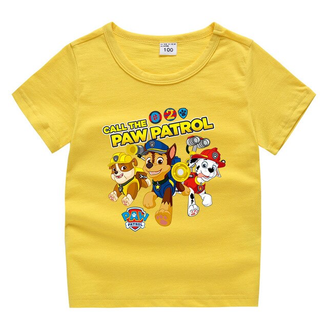 Detské farebné tričko s potlačou Labková Patrola