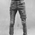 Pánske rovné džínsy s vysokým pásom