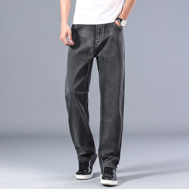 Pánske bavlnené strečové rovné džínsy