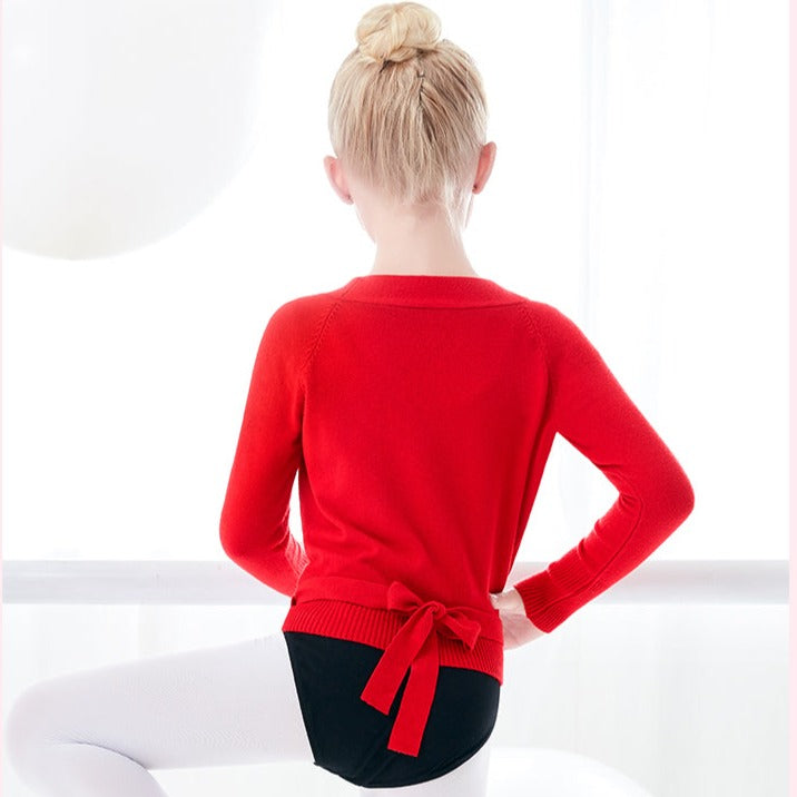 Dievčenský zavinovací baletný sveter
