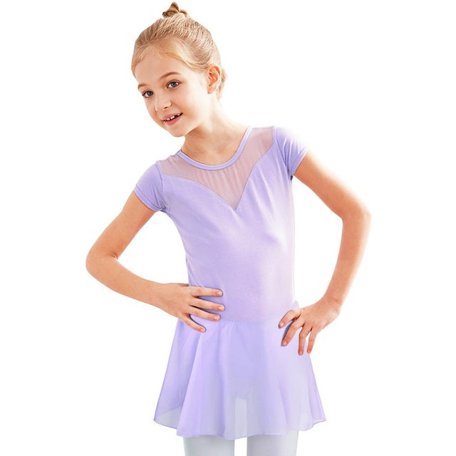 Dievčenské baletné šaty s potlačou