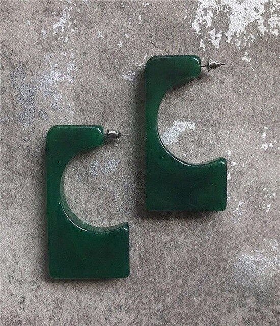 Akrylové naušnice zelené