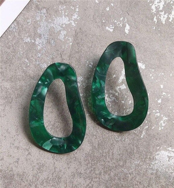 Akrylové naušnice zelené