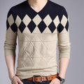 Pánsky sveter s geometrickými vzormi